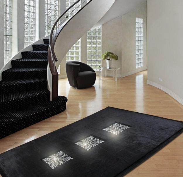 modern floor rugs made with swarovski crystals