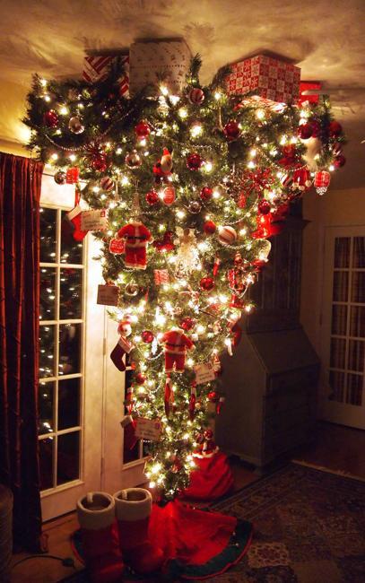 Hanging Upside Down Christmas Trees Reinventing Space Saving