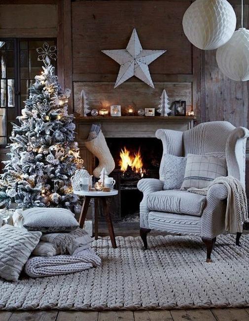 modern christmas colors and latest trends in decorating in black and white colors