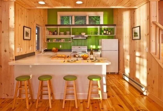 modern kitchen interiors in green color