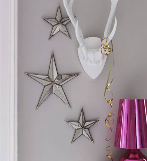 new years eve and christmas decorating with star ornaments and crafts