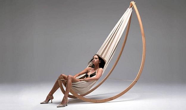 contemporary hammock chairs made with fabric and wood