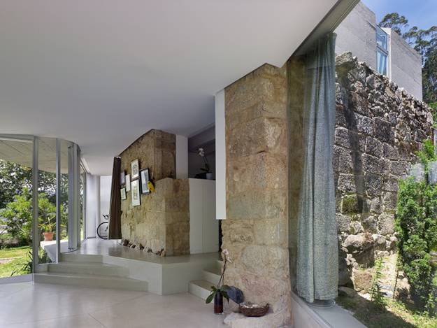 exposed stone walls modern home interiors