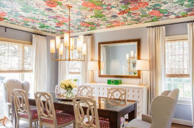 ceiling ideas, modern interior design with wallpaper
