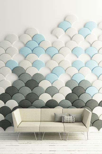 wall design with modular acoustic panels