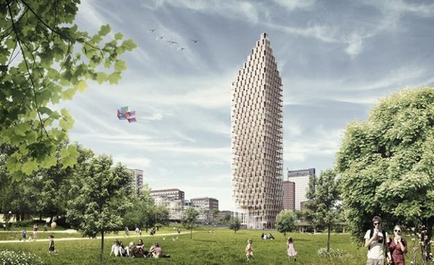 wooden skyscraper, sustainable design idea for green living