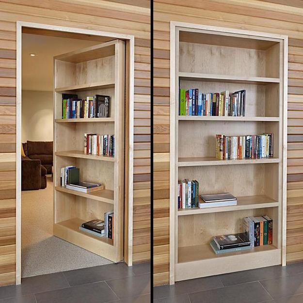 Space Saving Interior Doors With Shelves Offering Convenient Storage