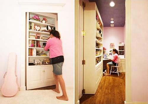 Space Saving Interior Doors With Shelves Offering Convenient Storage