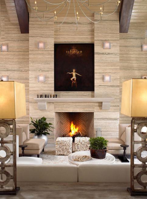 modern interior design and decor for fireplaces and walls