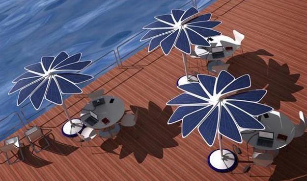 umbrellas with solar panels