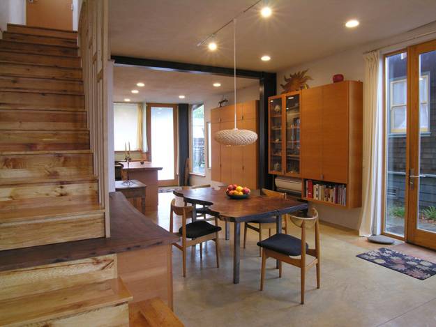 contemporary home interiors with concrete floors