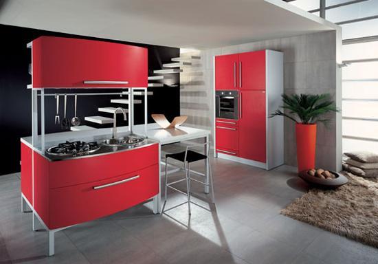 50 Plus 25 Contemporary Kitchen Design Ideas, Red Kitchen Cabinets for ...