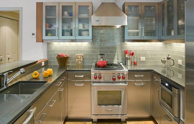 modern kitchens, stainless steel kitchen countertop ideas