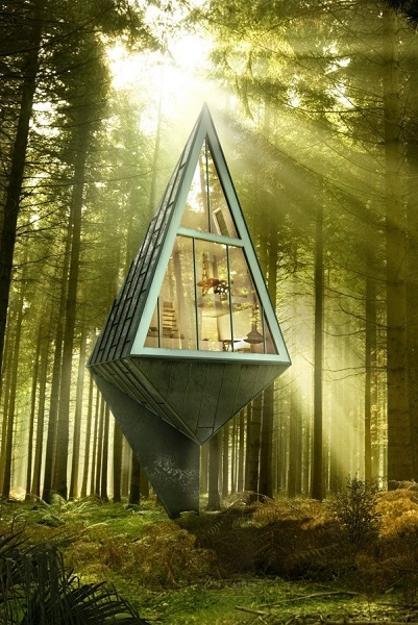 Tree Inspired Pyramid House Design Blending Eco Friendly Ideas and Natural Look