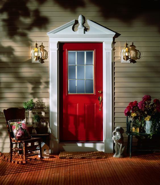 Front Door Decoration with Red Colors, 22 House Exterior Design Ideas