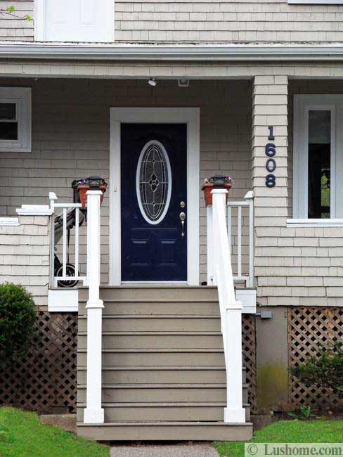 Front Door Color and Neat Yard Lndscaping Ideas, Simple 