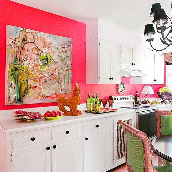 Purple And Pink Kitchen Colors Adding Retro Vibe To Modern Kitchen Design And Decor