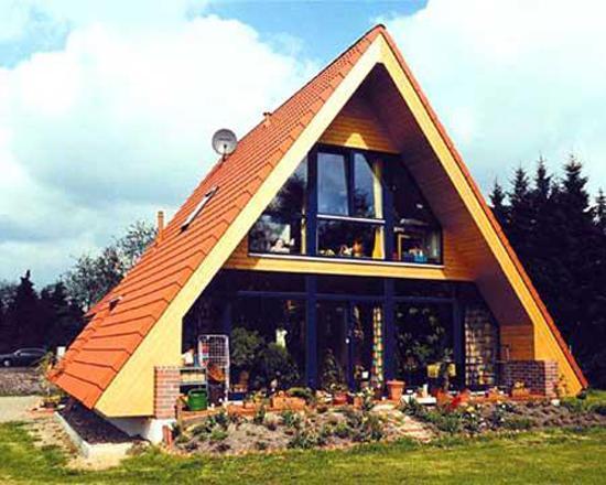 Cute Small House  Designs  with Gable Roofs  and Triangular A 