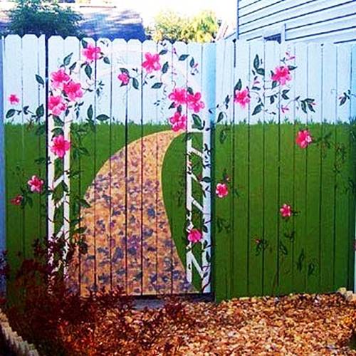 Colorful Painting Ideas for Fences Adding Bright Decorations to Yard