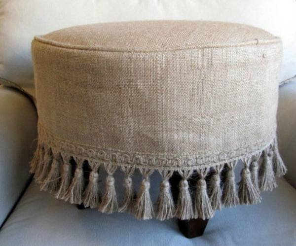 burlap room furniture and decor accessories