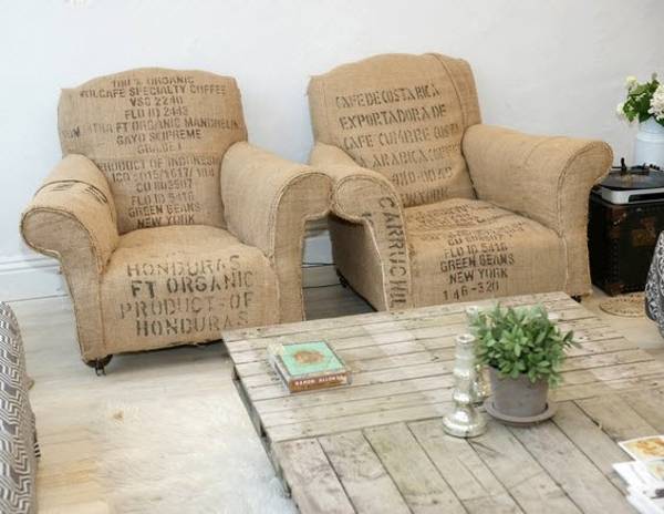 burlap room furniture and decor accessories