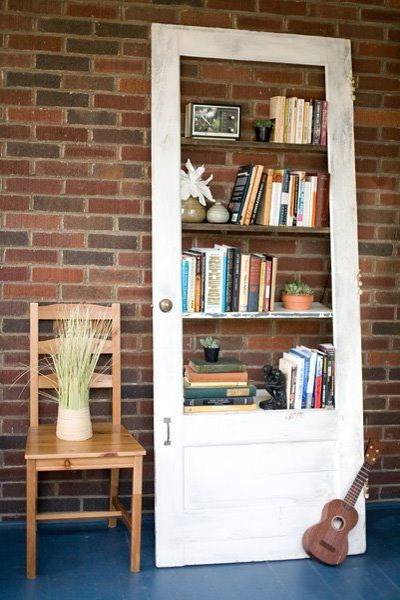 25 Ways to Reuse and Recycle Wood Doors for Shelving Units 