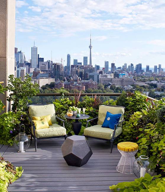 outdoor seating areas and roof top garden design ideas