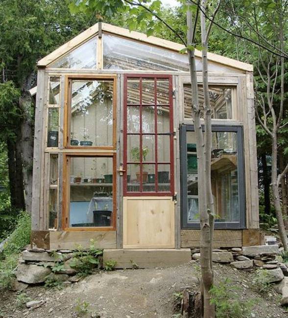 salvaged wood windows and glass recycling ideas for garden houses