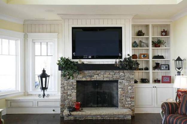 30 Multifunctional and Modern Living Room Designs with TV and Fireplace