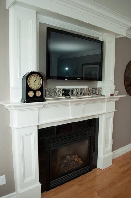 fireplace tv living above mantel fireplaces traditional designs moulding molding place modern mantle multifunctional decorating millwork custom mantels built customized