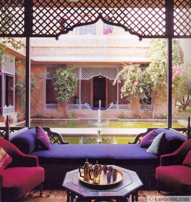 outdoor home decorating in moroccan style