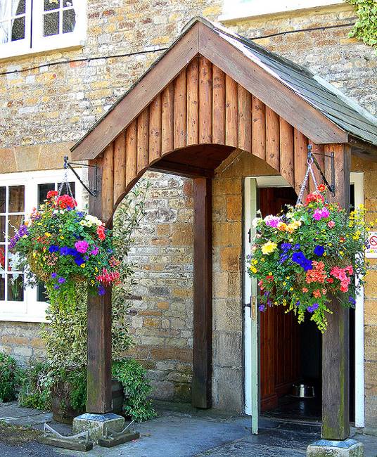 summer flowers and colorful outdoor home decorations