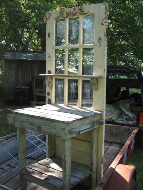 Recycling Old Wood Doors and Windows for Outdoor Home Decorating