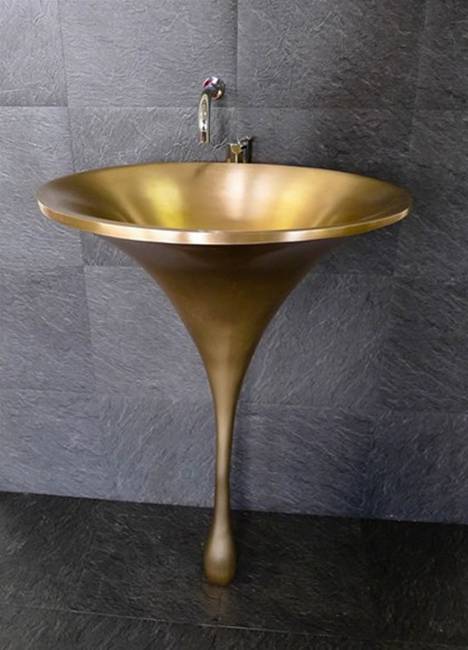 modern bathroom fixtures, faucets, oval and round sinks in various materials