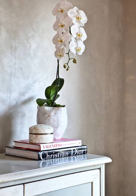 home decorating and staging interiors with flowering plants