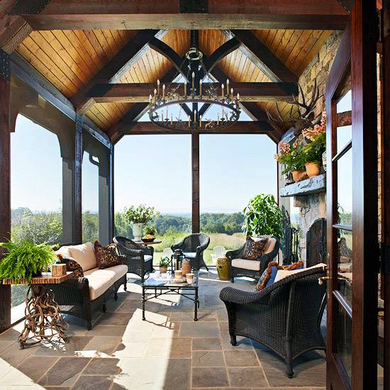 outdoor rooms with dining and seating furniture, summer decorating ideas