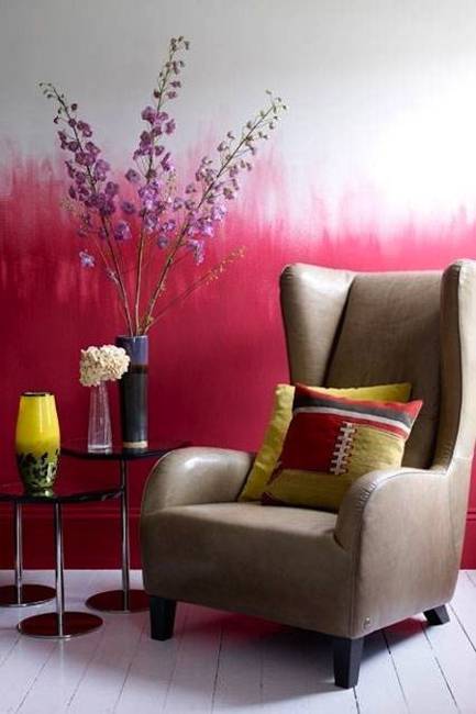 modern wall decorating with interior paint and watercolor decoration patterns