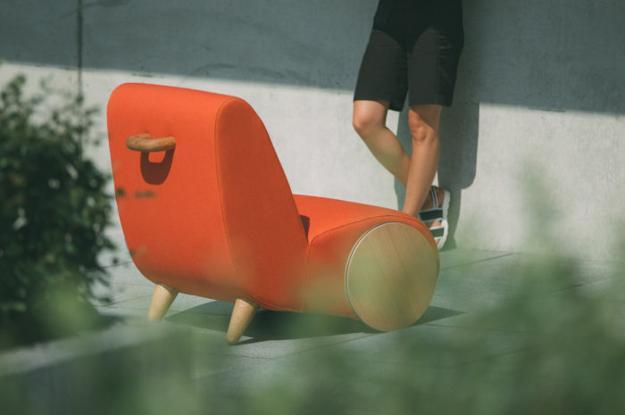 unique furniture design, modern chairs with large wheels