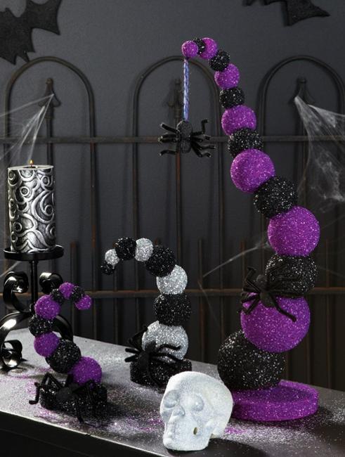 halloween decorations in purple colors