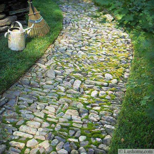 yard landscaping ideas and garden design with stone paths