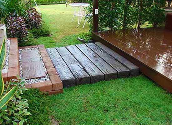 Railroad ties for garden