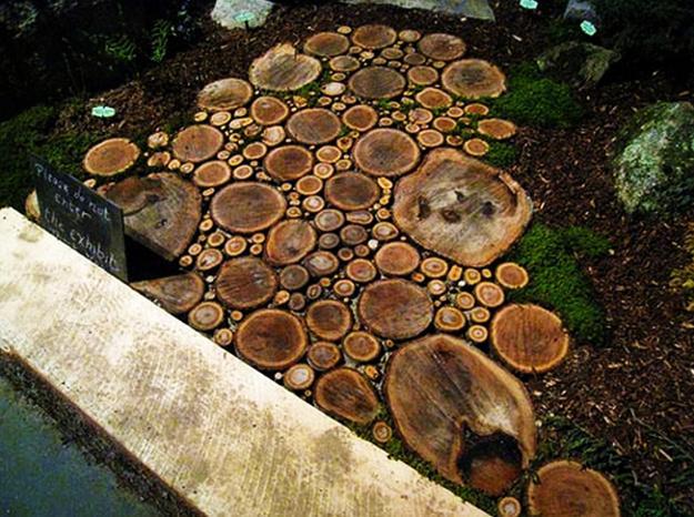 stones wood yard landscaping garden paths 7