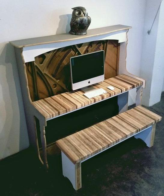 wood furniture design idea to reuse and recycle old piano