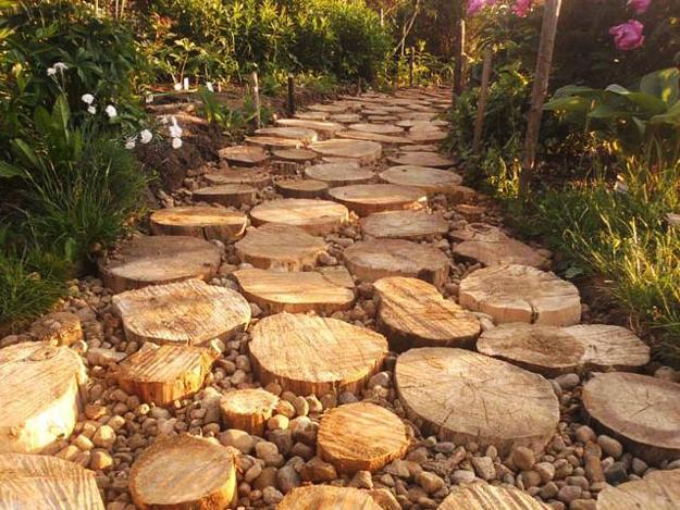30 Green Design Ideas for Beautiful Wooden Garden Paths