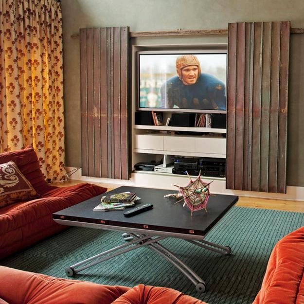 Decorative Wall Panel Designs, Screens and Hanging Doors to Hide TVs