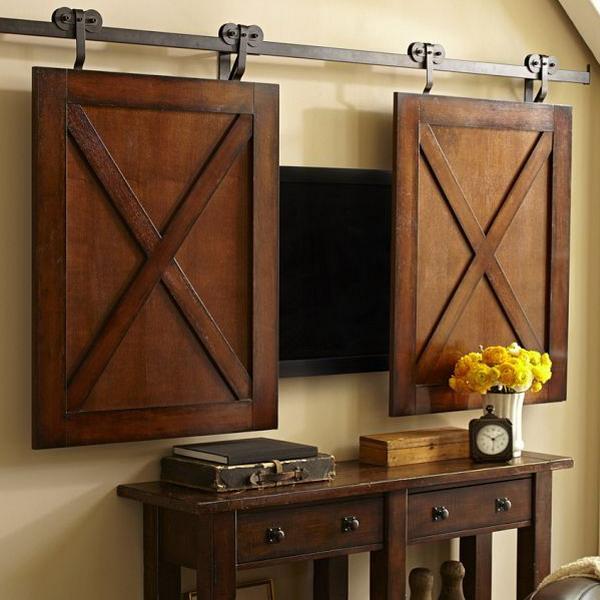 22 Modern Ideas To Hide Tvs Behind Hinged Or Sliding Doors