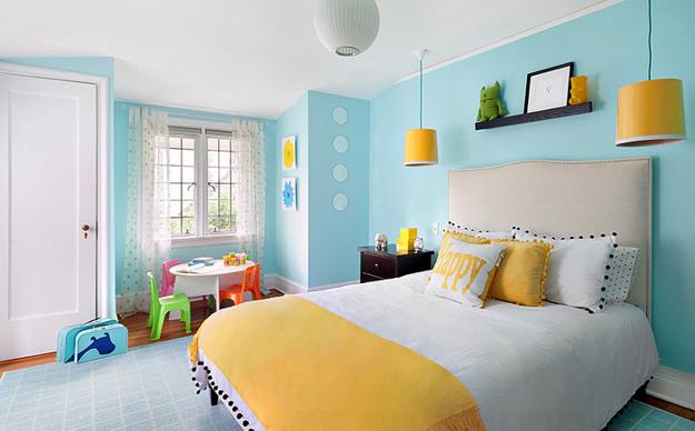 Trendy Color Combinations for Modern Interior Design in Blue and Yellow