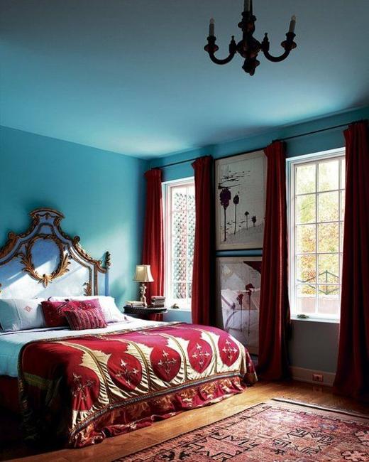 Marsala Wine Bedroom Colors, Modern Bedroom Decorating with Dark Red Color