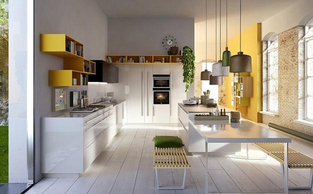 modern kitchen design with modular furniture in contemporary style from italian designers