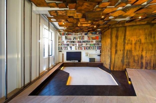 modern interiors with unique ceiling decor